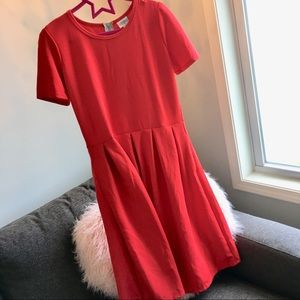 LuLaRoe Size Large Red Amelia Dress